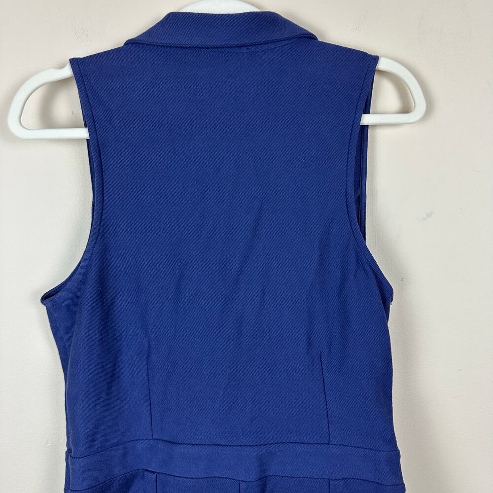 Maeve Anthropologie Indigo Wrap Romper Cotton Jumpsuit M Career Travel Resort - Picture 5 of 11